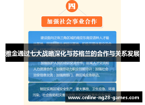 雅金通过七大战略深化与苏格兰的合作与关系发展