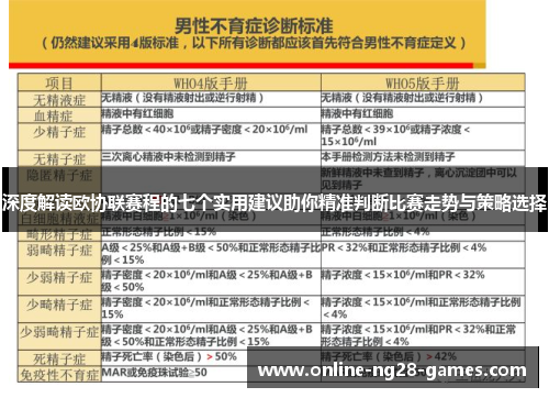 深度解读欧协联赛程的七个实用建议助你精准判断比赛走势与策略选择
